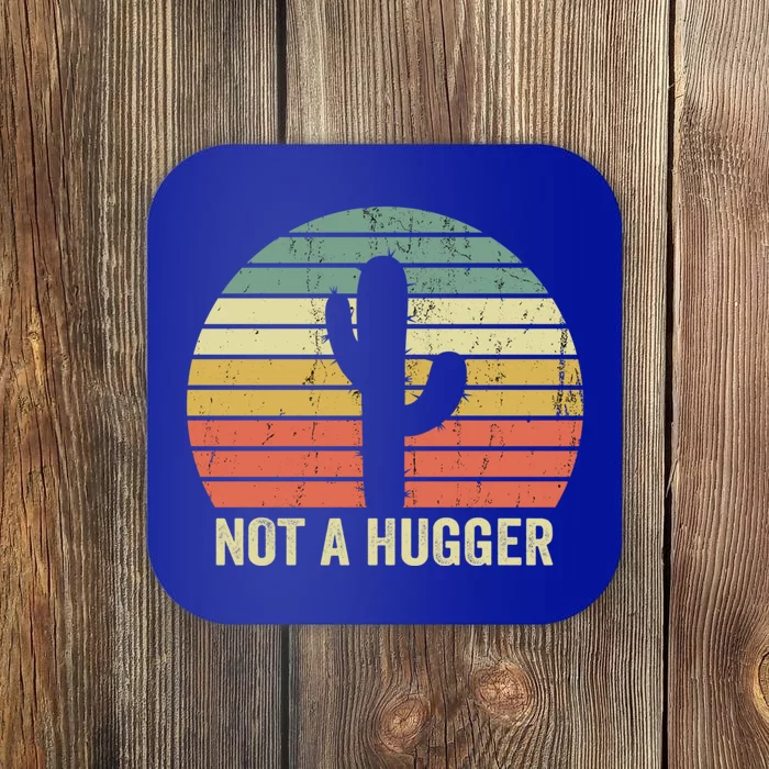 Not A Hugger Funny Cactus Sarcastic Introvert Cute Gift Coaster