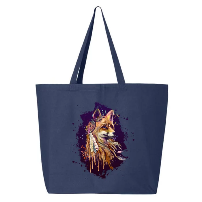 Native American Head Dress Fox Paint Splatter 25L Jumbo Tote