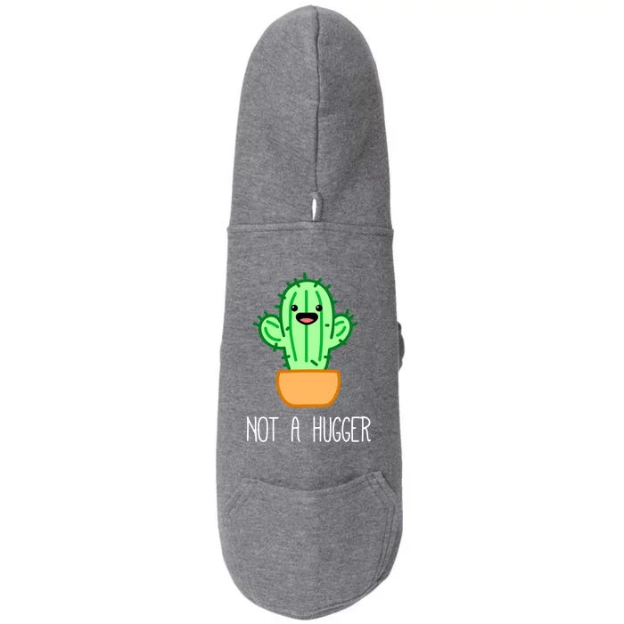 Not A Hugger Cactus Cute Kawaii Do Not Hug Meme Funny Gift Doggie 3-End Fleece Hoodie