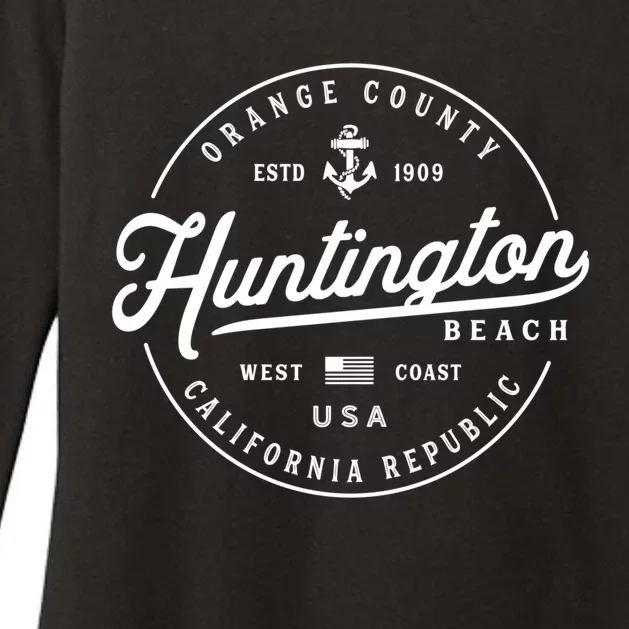 Nautical Anchor Huntington Beach California Travel Vacation Gift Womens CVC Long Sleeve Shirt