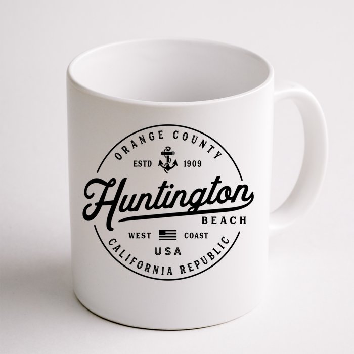 Nautical Anchor Huntington Beach California Travel Vacation Gift Front & Back Coffee Mug