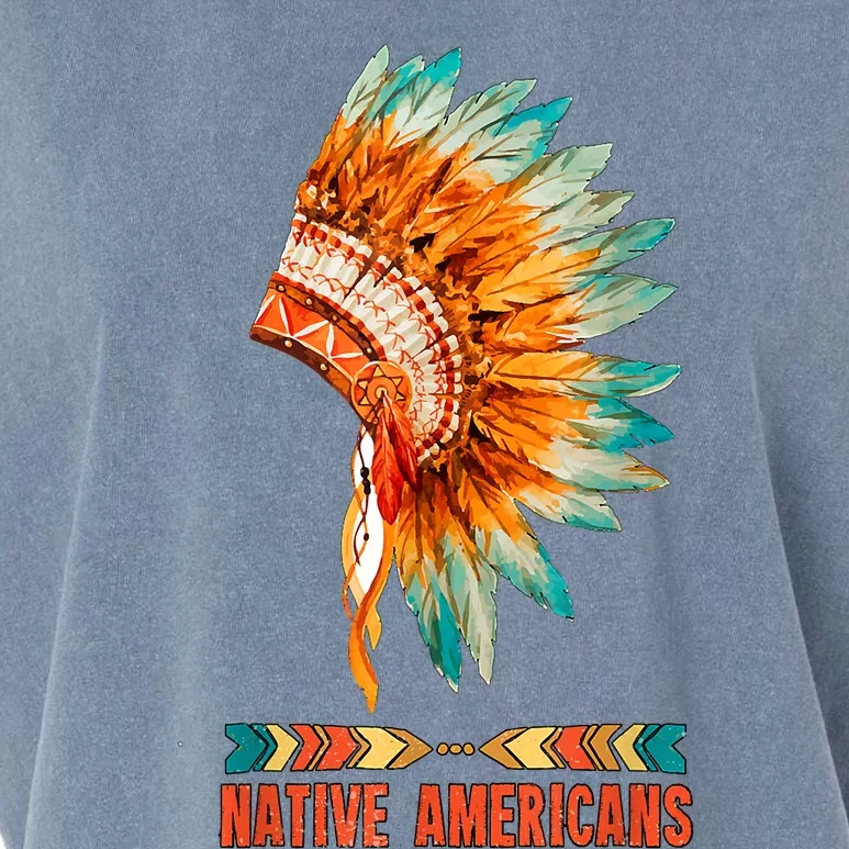 Native American Heritage Headdress Feathers Native American Indian Tradition Garment-Dyed Women's Muscle Tee