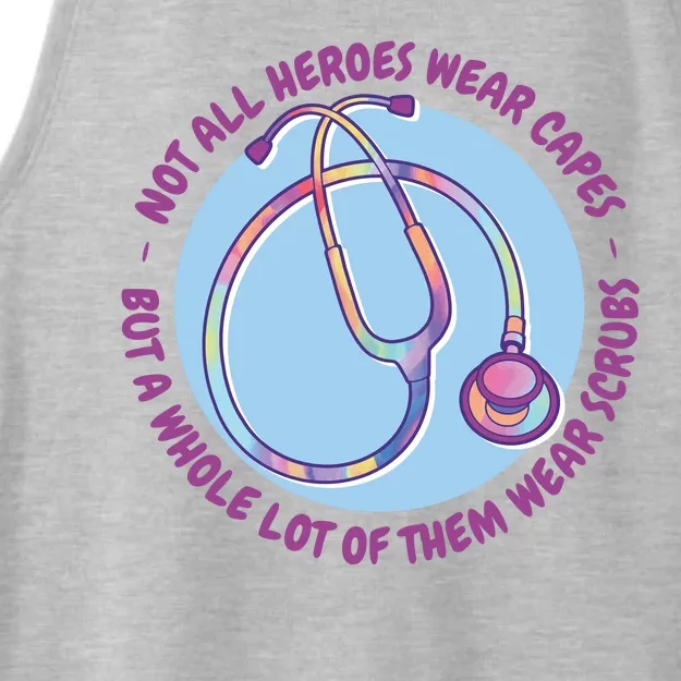 Not All Heroes Wear Capes But A Whole Lot Of Them Wear Scrubs Ladies Tri-Blend Wicking Tank