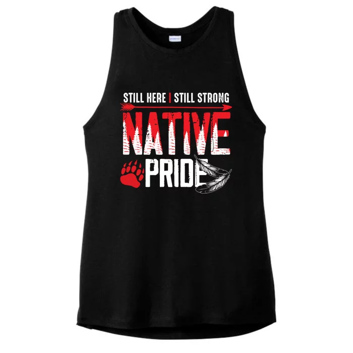 Native American Heritage Indigenous Pride Native American Ladies Tri-Blend Wicking Tank