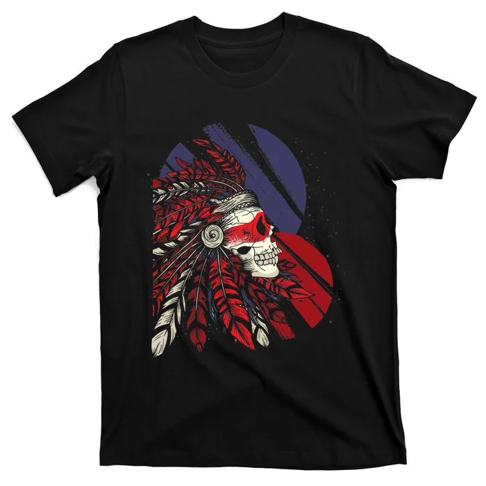 Native American Heritage Skull Headdress Native American T-Shirt