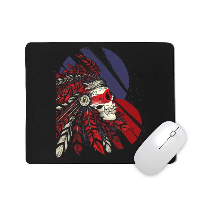 Native American Heritage Skull Headdress Native American Mousepad