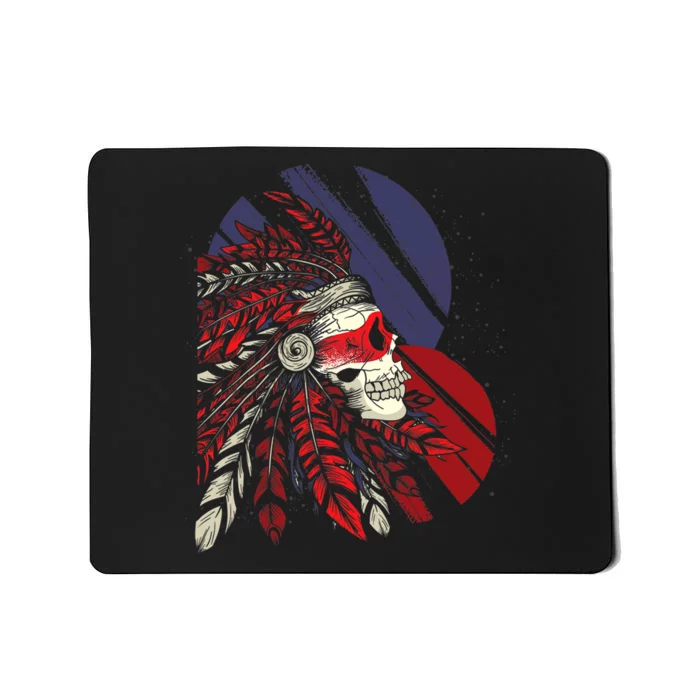 Native American Heritage Skull Headdress Native American Mousepad