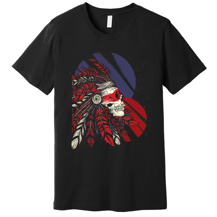 Native American Heritage Skull Headdress Native American Premium T-Shirt