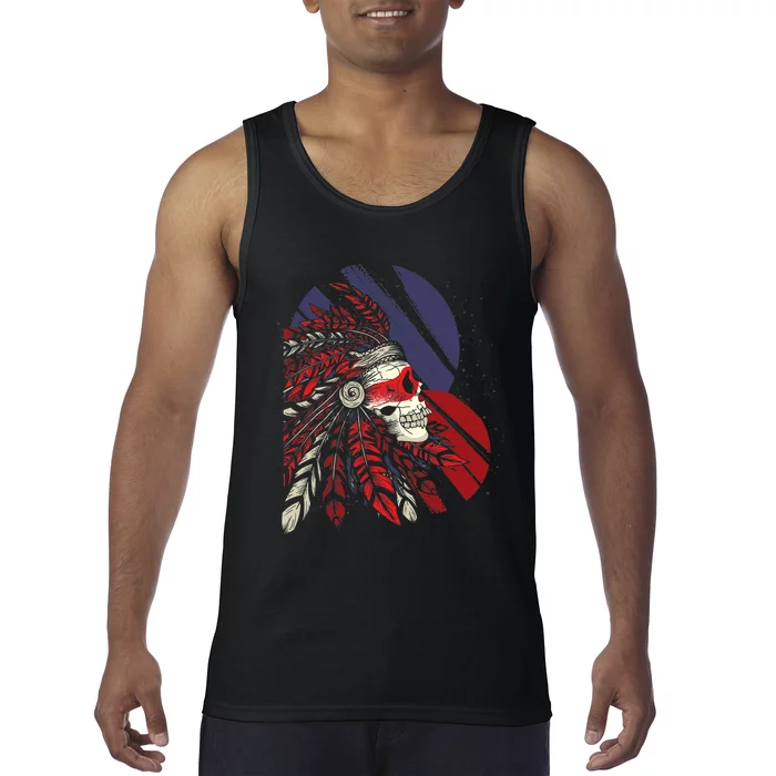 Native American Heritage Skull Headdress Native American Tank Top