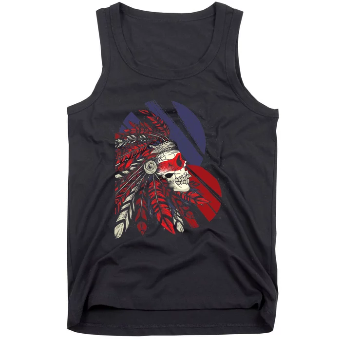 Native American Heritage Skull Headdress Native American Tank Top