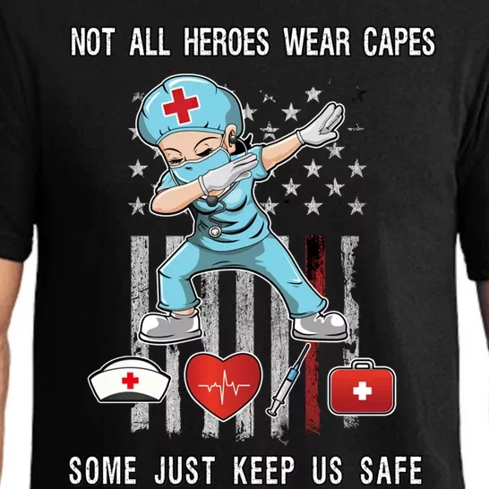 Not All Heroes Wear Capes Some Just Scrubs Wear Nurse Emt Great Gift Pajama Set