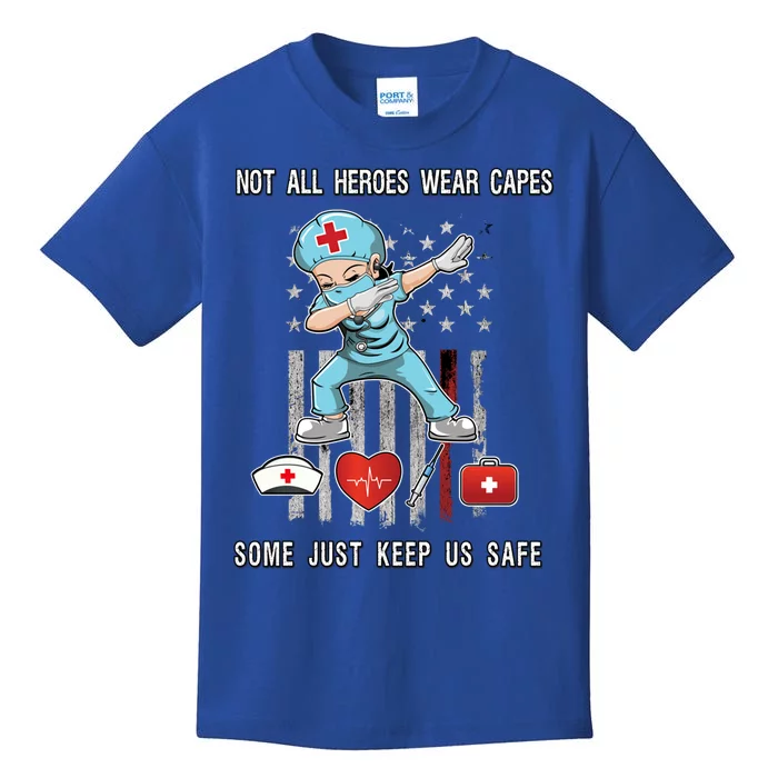 Not All Heroes Wear Capes Some Just Scrubs Wear Nurse Emt Great Gift Kids T-Shirt