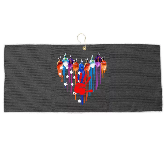 Native Americans Heart Strong Resilent No More Stolen Sister Large Microfiber Waffle Golf Towel