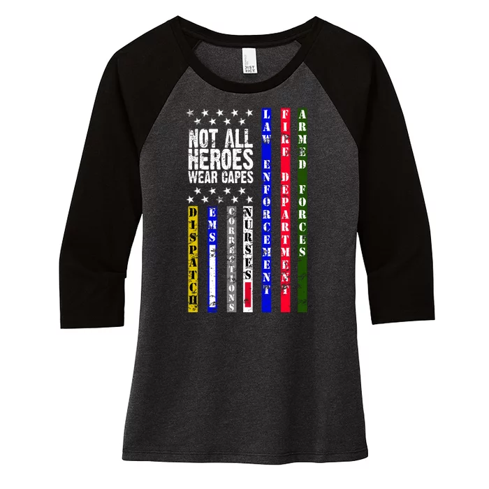 Not All Heroes Wear Capes Tribute Limited Edition Women's Tri-Blend 3/4-Sleeve Raglan Shirt