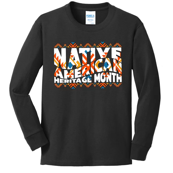 Native American Heritage Month Kids Long Sleeve Shirt