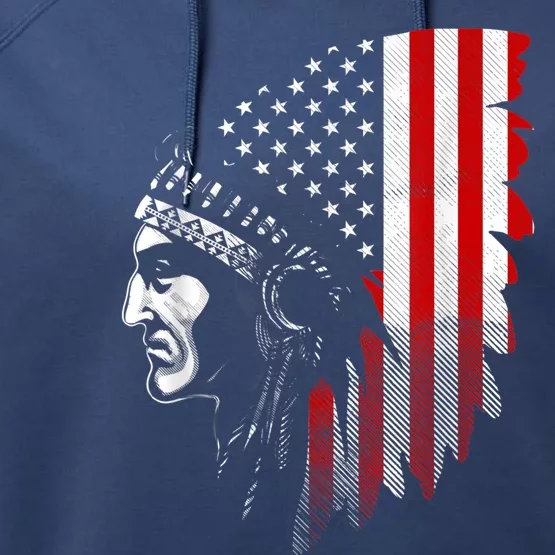 Native American Indian Gift Performance Fleece Hoodie