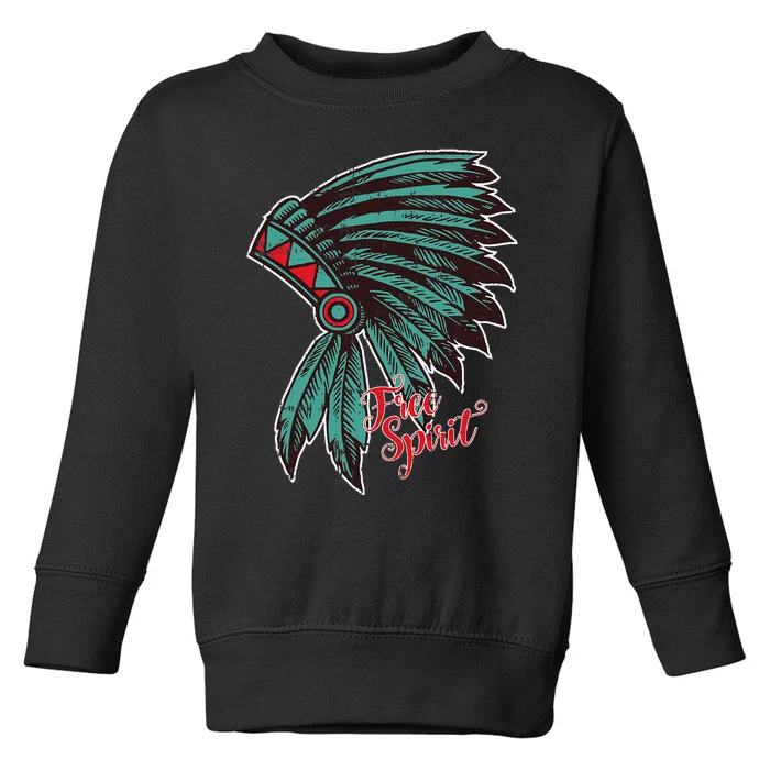 Native American Indian Free Spirit Awesome Halloween Gift Toddler Sweatshirt