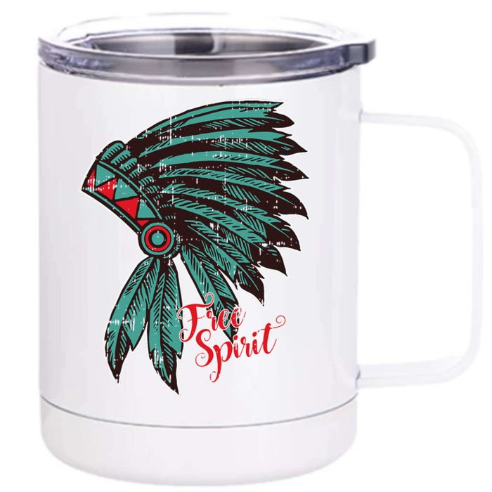 Native American Indian Free Spirit Awesome Halloween Gift Front & Back 12oz Stainless Steel Tumbler Cup