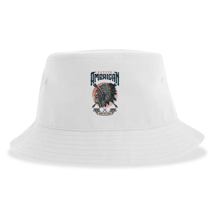 Native American Indian Chief Skull Sustainable Bucket Hat