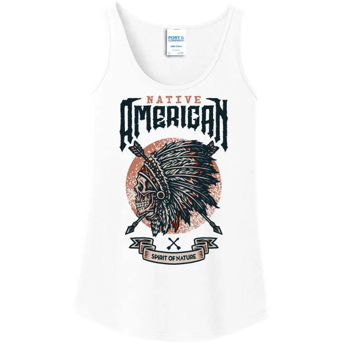 Native American Indian Chief Skull Ladies Essential Tank