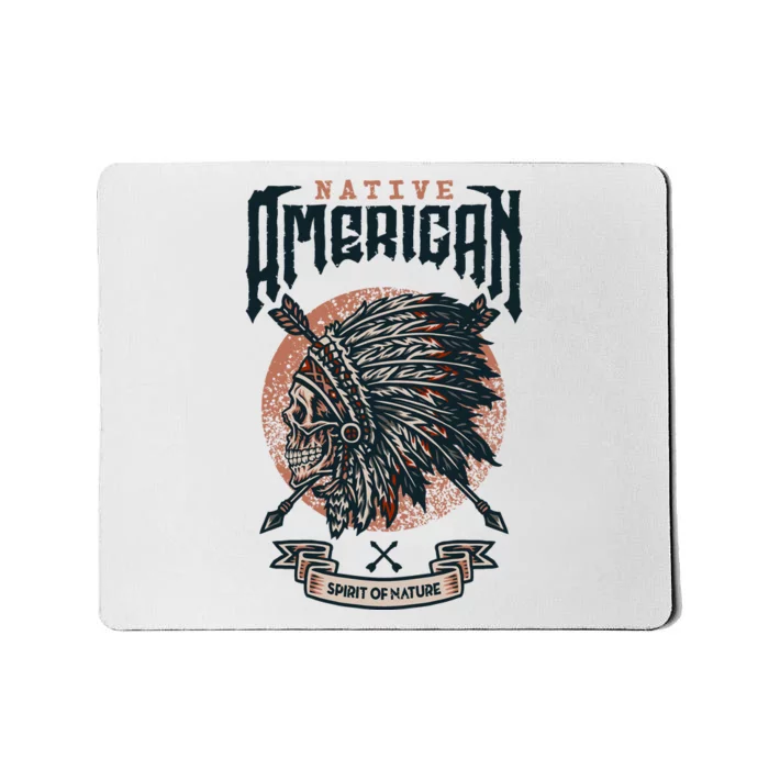 Native American Indian Chief Skull Mousepad