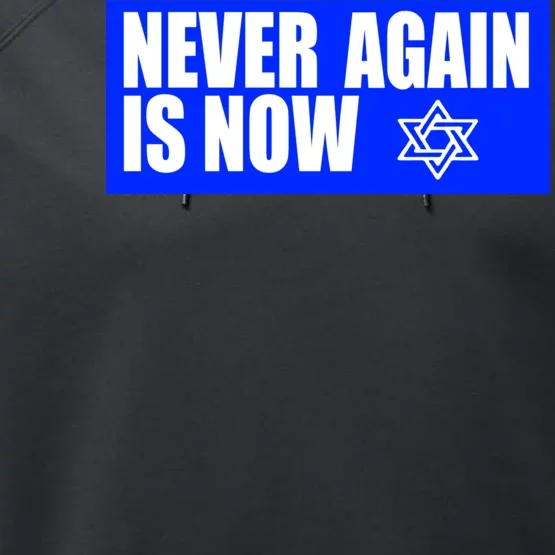 Never Again Is Now Jewish Israel Pride Am Yisrael Chai Performance Fleece Hoodie