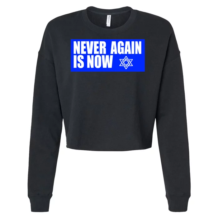 Never Again Is Now Jewish Israel Pride Am Yisrael Chai Cropped Pullover Crew