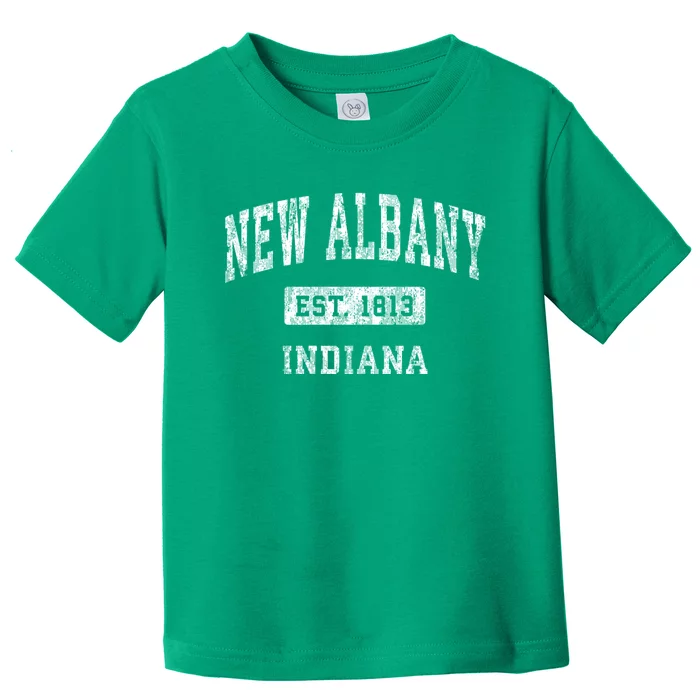 New Albany Indiana In Vintage Established Sports Toddler T-Shirt