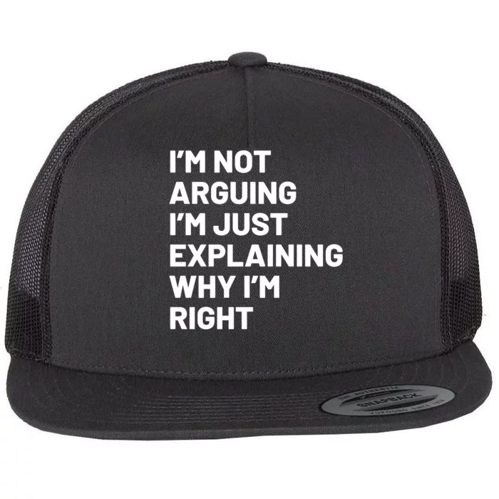 Not Arguing Im Just Explaining Why Im Right Flat Bill Trucker Hat