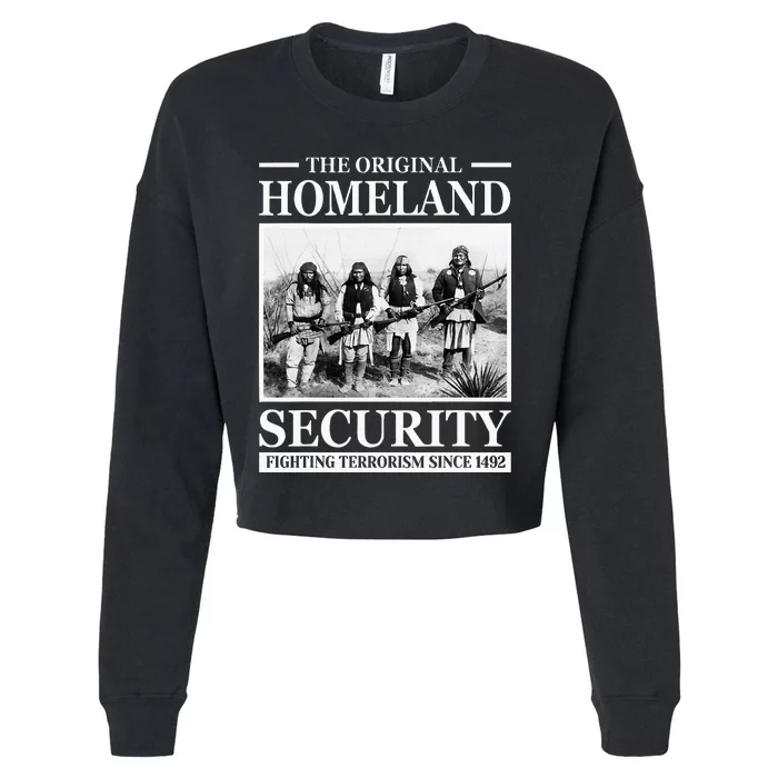 Native American Indian Heritage Original Homeland Security Cropped Pullover Crew