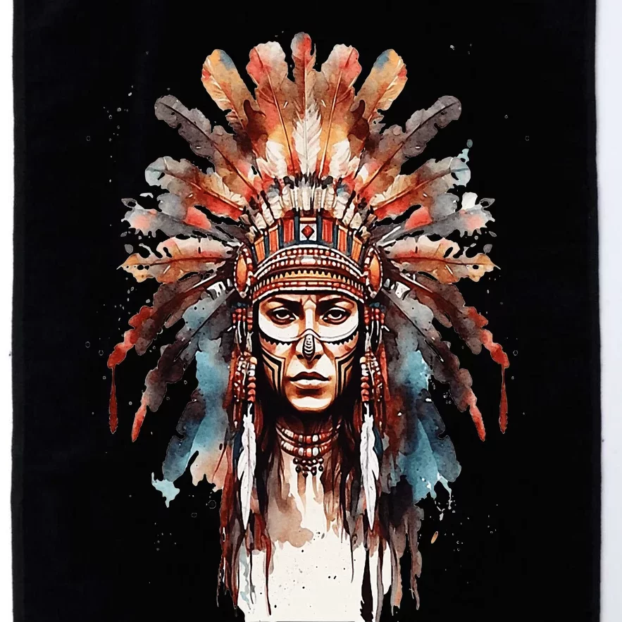 Native American Indian Headpiece feathers Platinum Collection Golf Towel