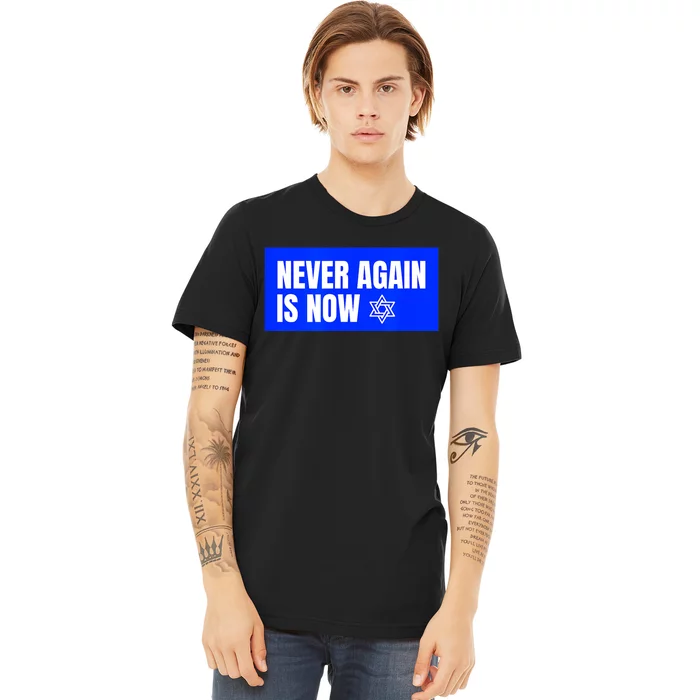 Never Again Is Now Jewish Israel Pride Am Yisrael Chai Premium T-Shirt