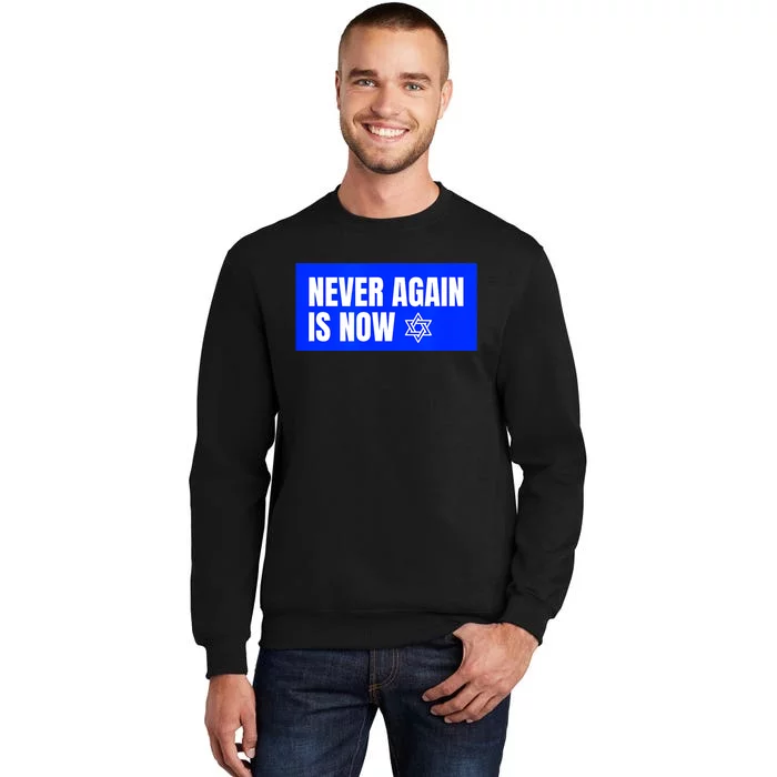 Never Again Is Now Jewish Israel Pride Am Yisrael Chai Tall Sweatshirt