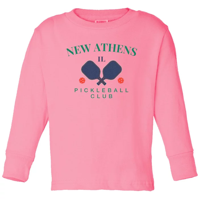 New Athens Il Pickleball Club For Paddle Players Toddler Long Sleeve Shirt