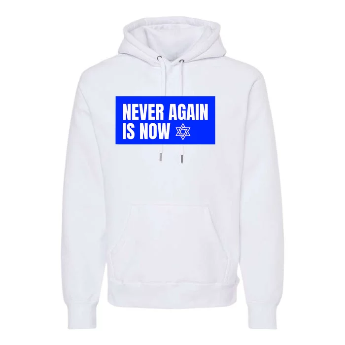 Never Again Is Now Jewish Israel Pride Am Yisrael Chai Premium Hoodie