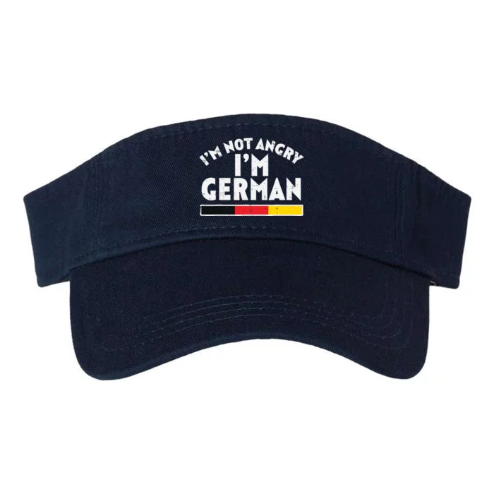 Not Angry Im German Flag Funny Oktoberfest Valucap Bio-Washed Visor