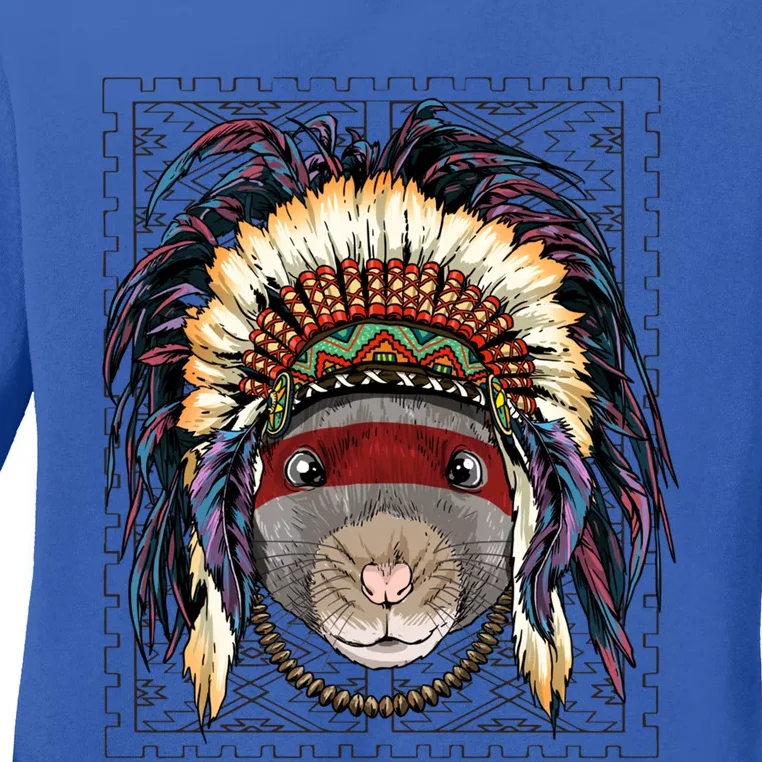 Native American Indian Rat Mouse Indigenous Peoples Day Gift Ladies Long Sleeve Shirt