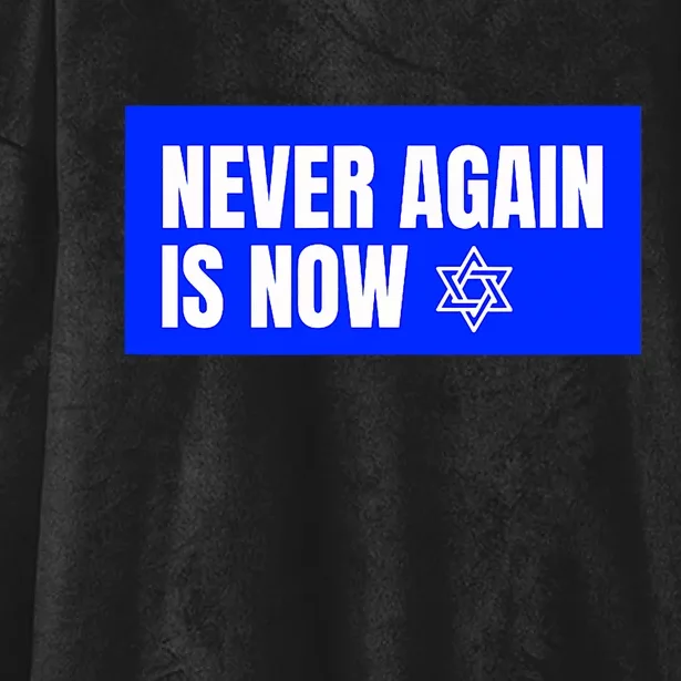 Never Again Is Now Jewish Israel Pride Am Yisrael Chai Hooded Wearable Blanket