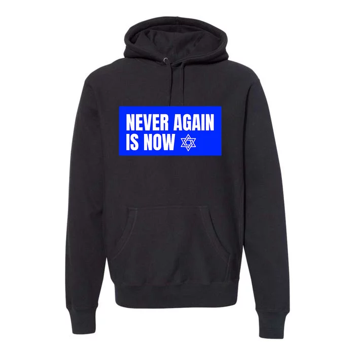 Never Again Is Now Jewish Israel Pride Am Yisrael Chai Premium Hoodie