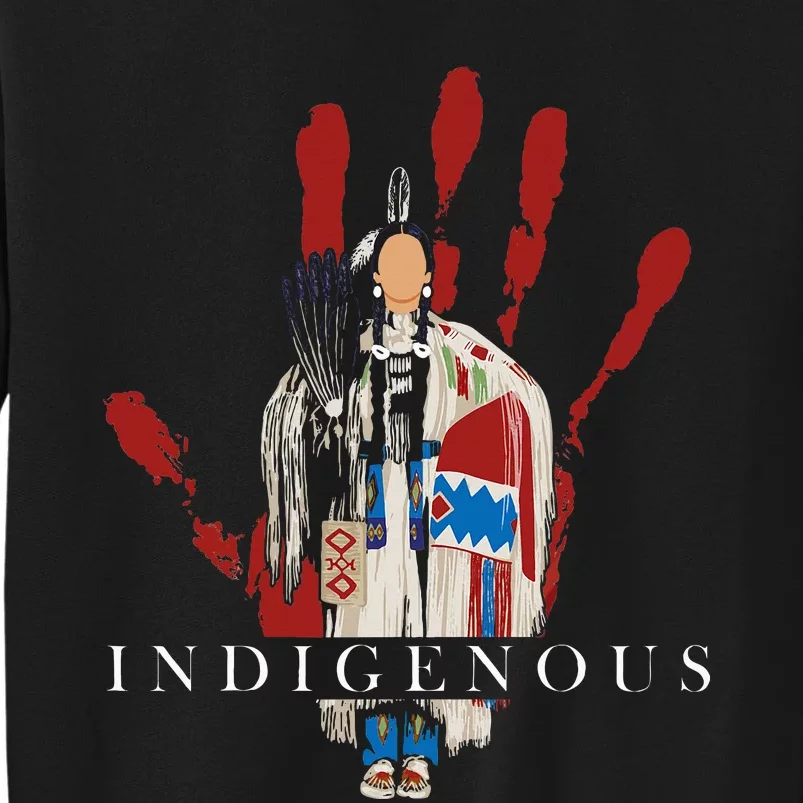 Native American Indigenous Red Hand Indian Blood Themed Sweatshirt