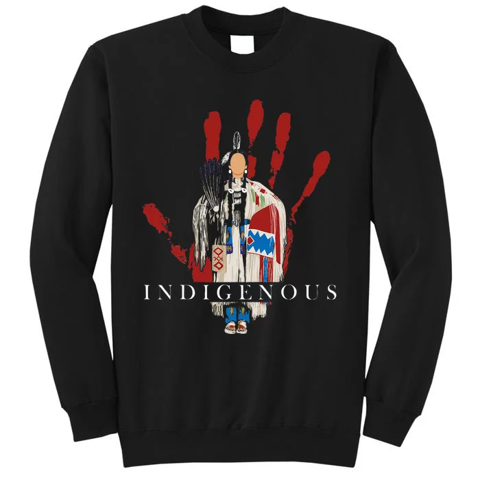 Native American Indigenous Red Hand Indian Blood Themed Sweatshirt