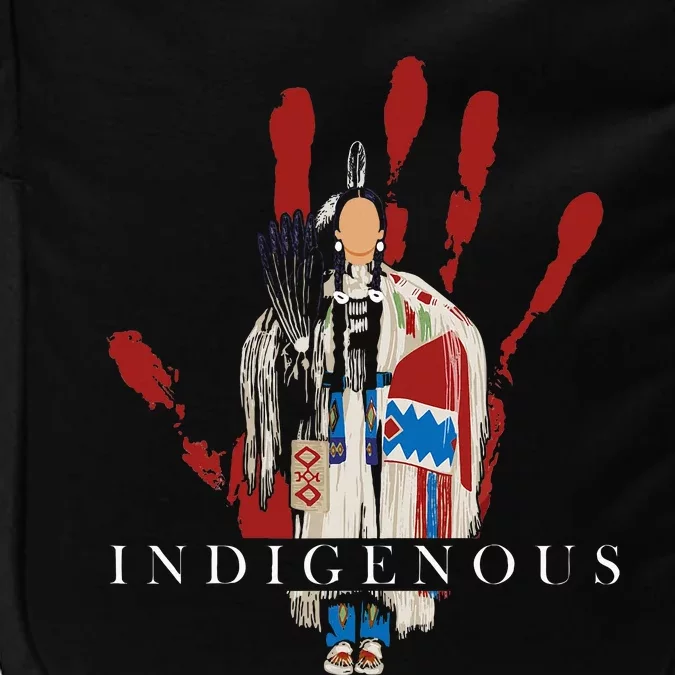 Native American Indigenous Red Hand Indian Blood Themed Impact Tech Backpack