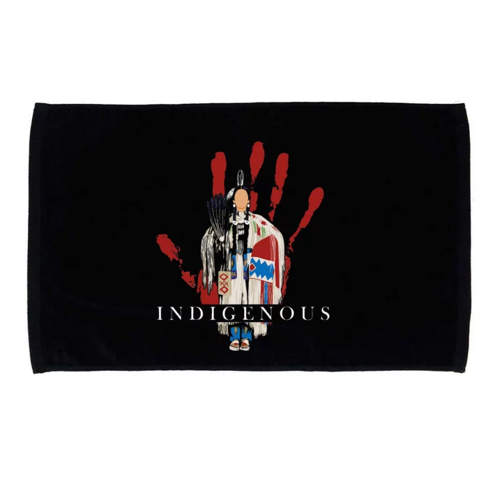 Native American Indigenous Red Hand Indian Blood Themed Microfiber Hand Towel