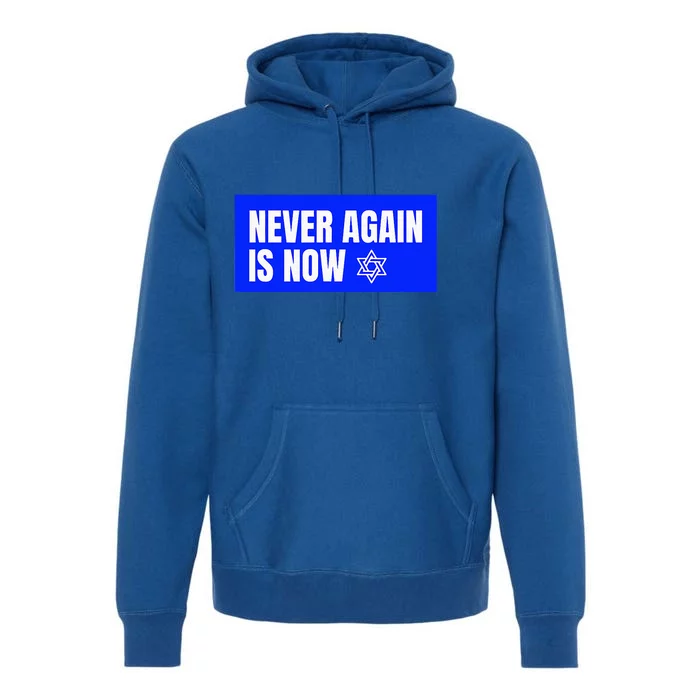 Never Again Is Now Jewish Israel Pride Am Yisrael Chai Premium Hoodie