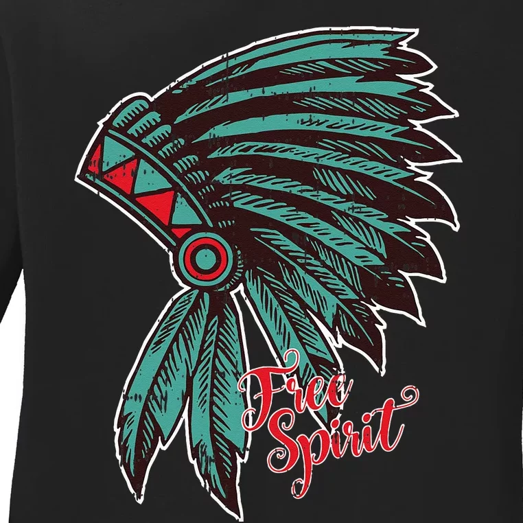 Native American Indian Free Spirit Awesome Halloween Gift Ladies Long Sleeve Shirt