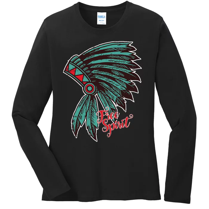 Native American Indian Free Spirit Awesome Halloween Gift Ladies Long Sleeve Shirt