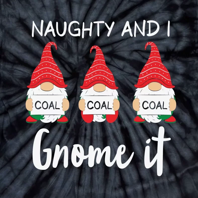 Naughty And I Gnome It Christmas Gnomes Tie-Dye T-Shirt