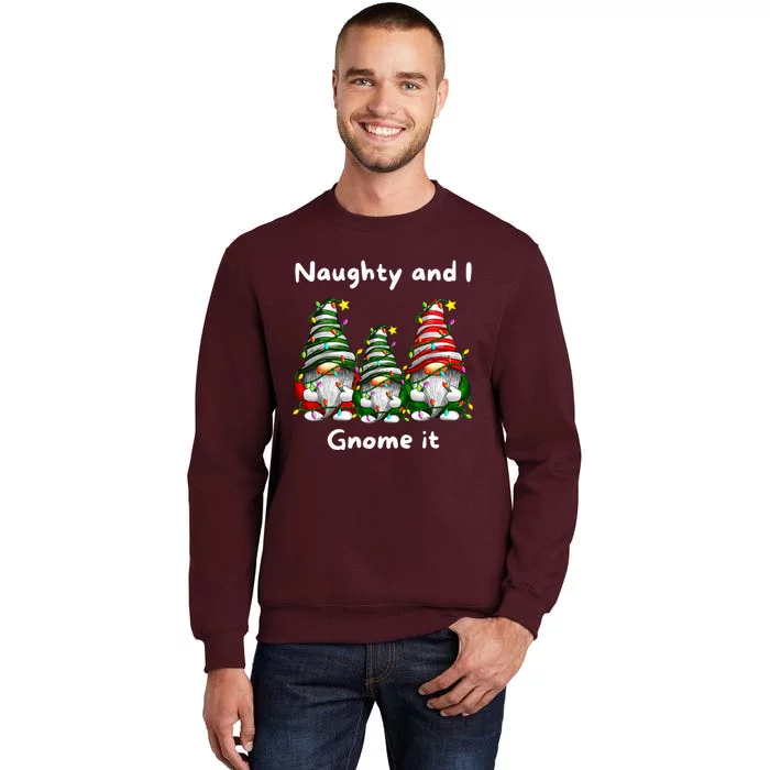 Naughty And I Gnome It Christmas Family Matching Pjs Gnome Tall Sweatshirt