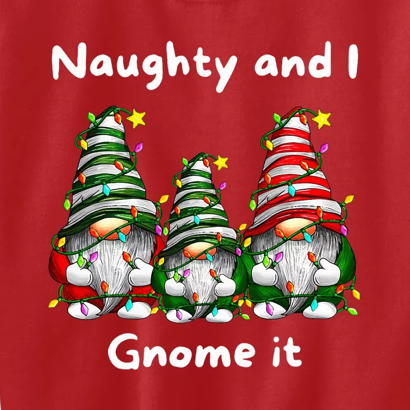 Naughty And I Gnome It Christmas Family Matching Pjs Gnome Kids Sweatshirt