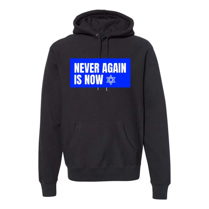 Never Again Is Now Jewish Israel Pride Am Yisrael Chai Premium Hoodie